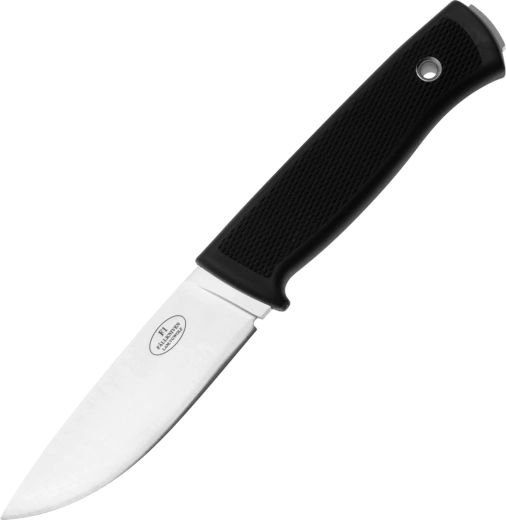 Fällkniven F1nZ outdoor mes 10 cm, satijn, zwart, Thermorun, Zytel schede