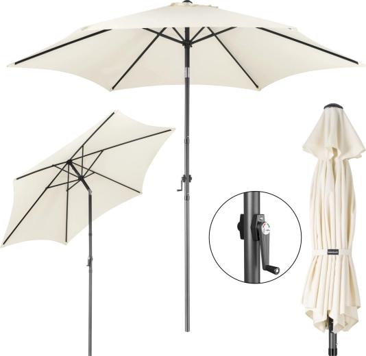 Opvouwbare tuinparasol Bauerkraft 300 cm beige UV 50