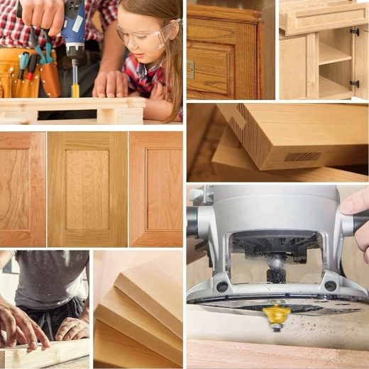 Set vormfreesjes voor hout, 12 delen in houten kist