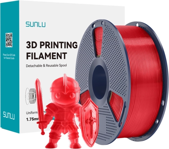 Sunlu PLA+ filament 1,75 mm – transparant rood