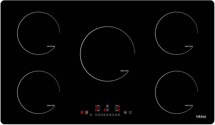 Vijf-zone inductiekookplaat IsEasy