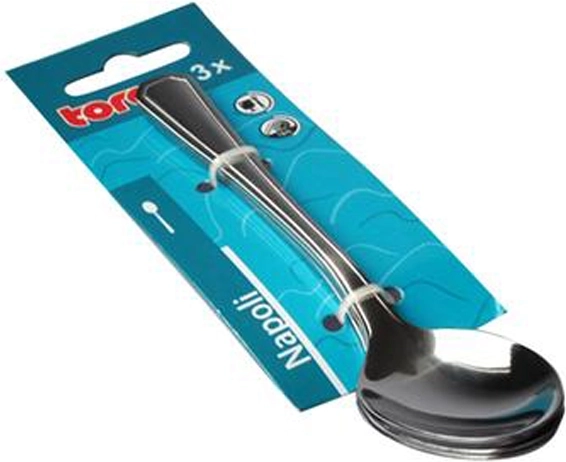 TORO Napoli roestvrijstalen theelepels, set van 3 stuks