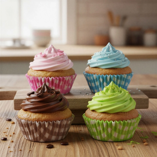 Geruit papieren muffinvormpjes - 100 stuks