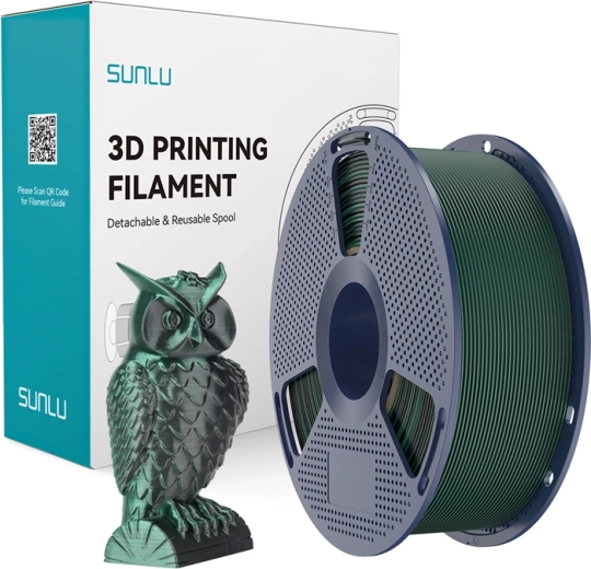 Sunlu PLA+ Silk tweekleurig filament zwart/groen