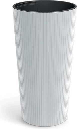 Bloempot Lamia Slim 30 cm wit met binneninzet