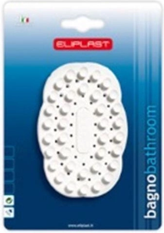 Ovale zeepschaal met zuignappen 10 × 7 cm, wit