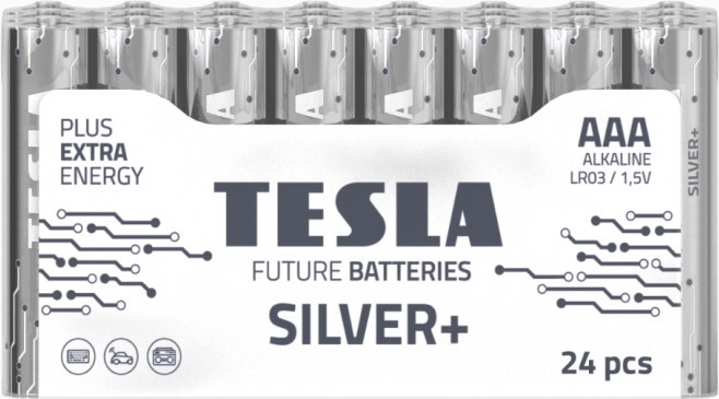 Alkalinebatterij Tesla Silver+ LR03 24 stuks