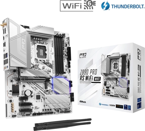 asrock z890 pro rs wifi white atx moederbord