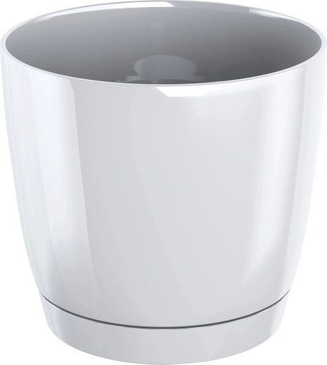 Bloempot Coubi Round P met schotel 10 cm wit