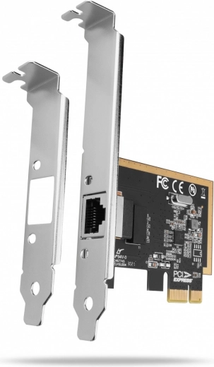 PCIe Gigabit-netwerkkaart RJ-45 met Realtek-chip, low profile en standaard