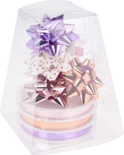 Cadeaulint en strikken – mix van kleuren, set van 9 stuks