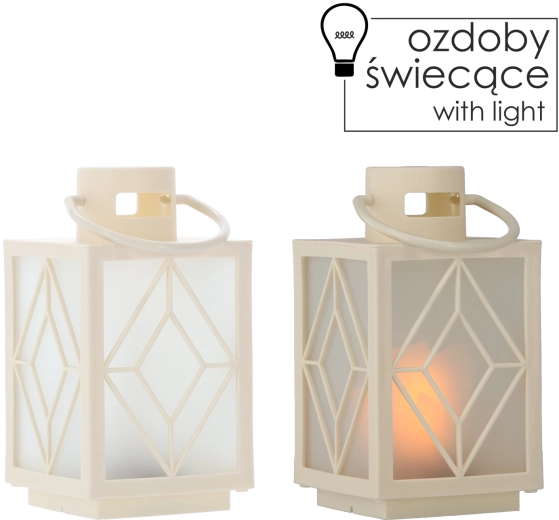 Kerst LED lantaarn wit 11 × 11 × 20,5 cm