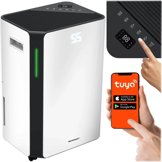 Compressor-luchtontvochtiger met Wi‑Fi 20 l/24 u BERDSEN BD-532 wit