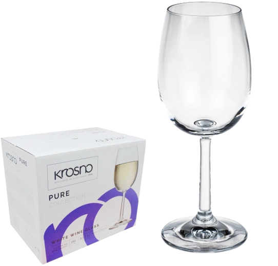 Set wijnglazen voor witte wijn Krosno Pure 280 ml – 6 stuks