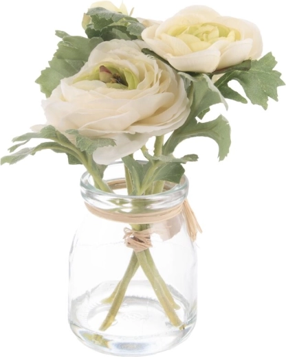 Witte vaas Bloem van kunststof en glas 15 cm