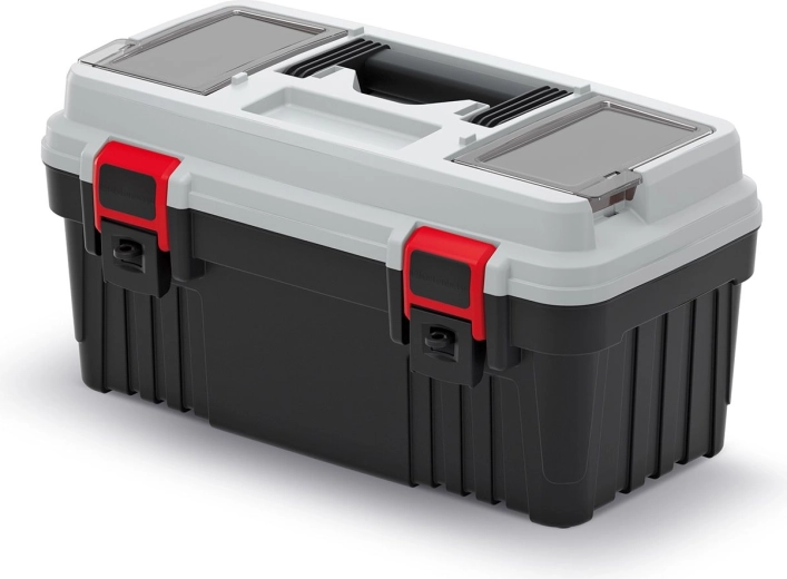 Kunststof gereedschapskoffer OPTIMA 47 × 25,6 × 23,8 cm, grijs