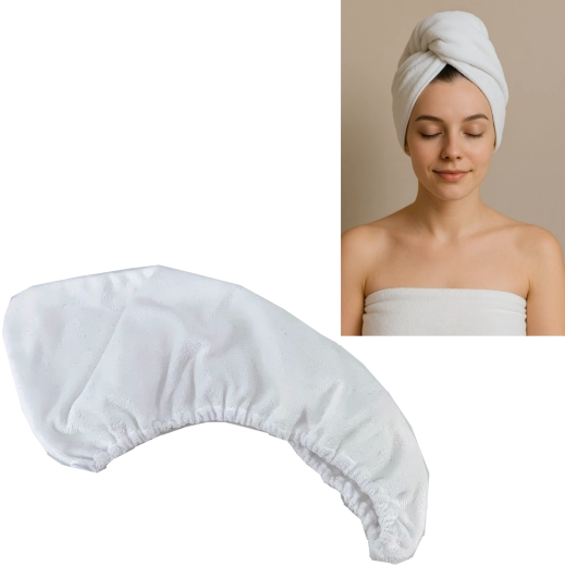 Microvezel haar-turban voor snel drogen 25 × 64 cm – roze