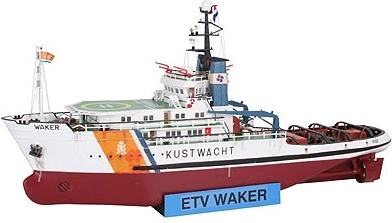 Plastic model van het schip Kustwacht Waker 1:200