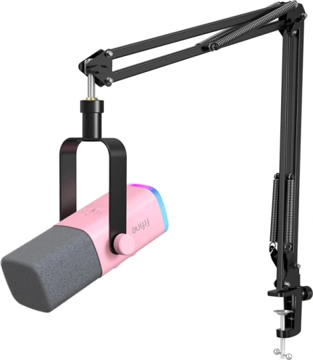 Gamingmicrofoon Fifine AmpliGame AM8T roze