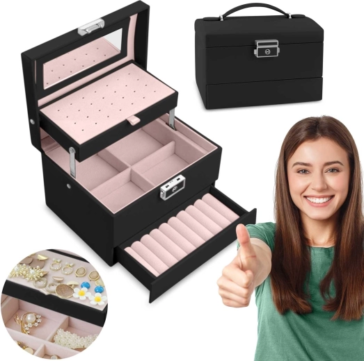 Sieradendoos Massido MS-704 zwart