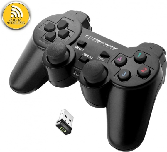 Draadloze gamepad Esperanza zwart