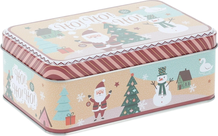 Kerstmetalen rechthoekige doos 16 × 11 × 5,6 cm