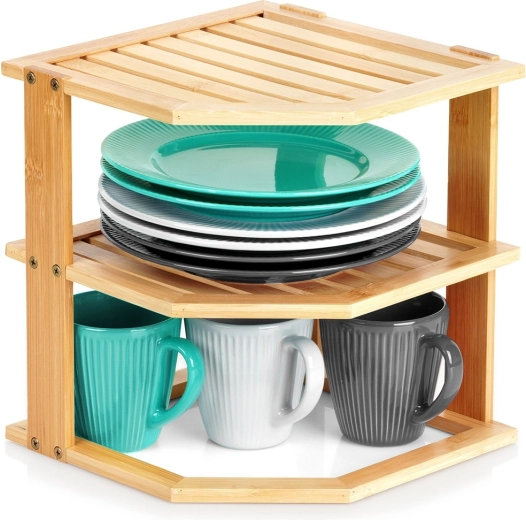 Bamboe hoekkeukenrek 25 × 25 × 27 cm