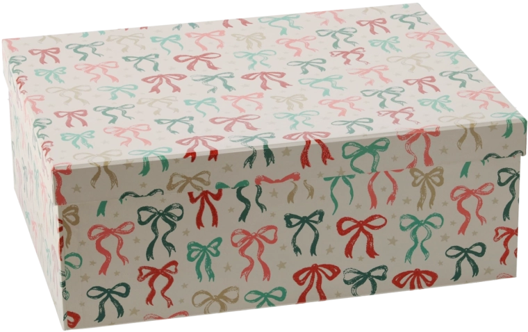 Cadeau-kerstdoos met strik 35 × 26 × 13,5 cm