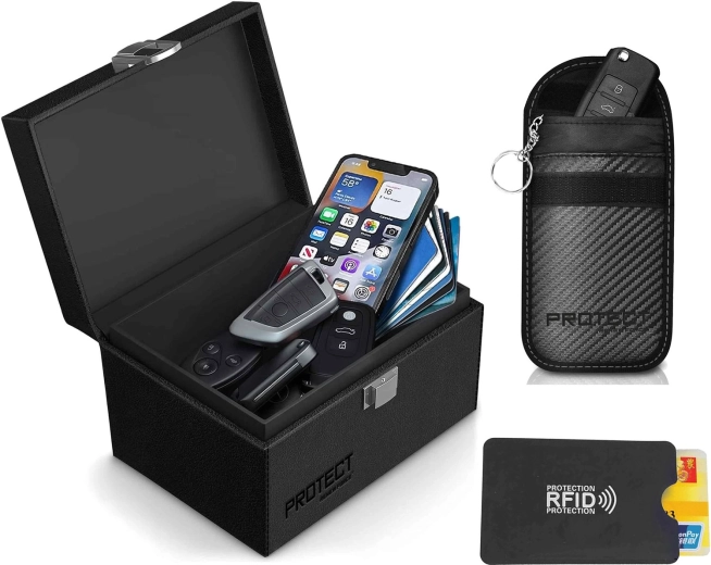 Faraday-afgeschermd etui voor autosleutel en RFID-etui - 1 stuk