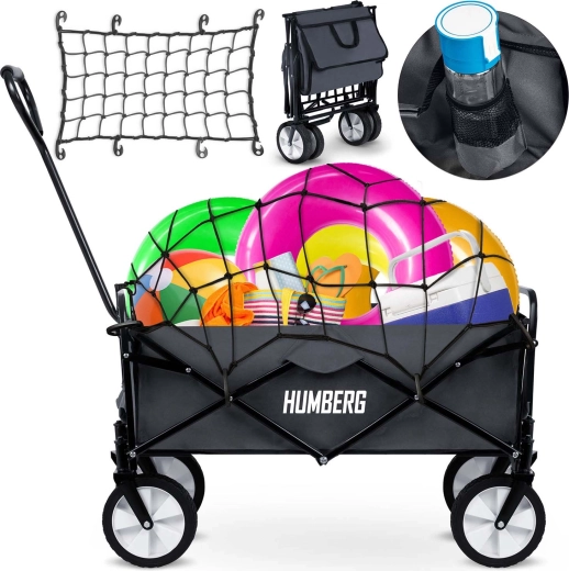 Opvouwbare transportwagen met veiligheidsnet 80 l HUMBERG