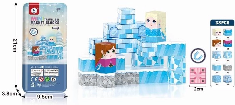 Magnetische blokjes Kraina Śniegu – bouwset 38 onderdelen, 2 cm