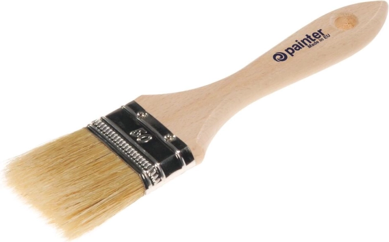 Platte verfkwast 63 mm met houten handvat