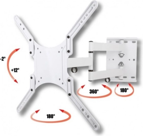 Verstelbare witte muurbeugel voor LCD/LED 23 tot 55 inch