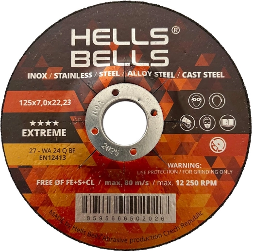 Slijpschijf voor staal 125 × 7 × 22,2 mm