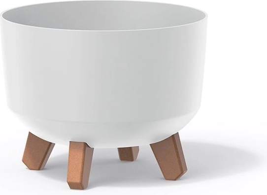 Bloempot op pootjes Gracia Standard 20 cm – witte plastic plantenhoes