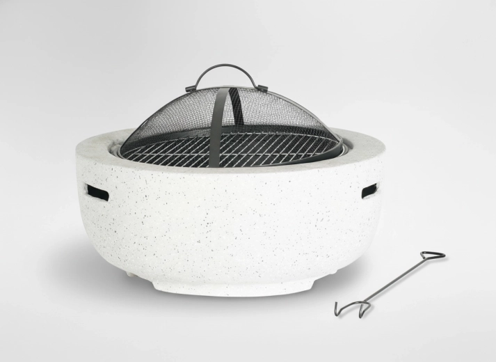 Tuinvuurplaats met deksel en pook 60 × 60 × 42 cm