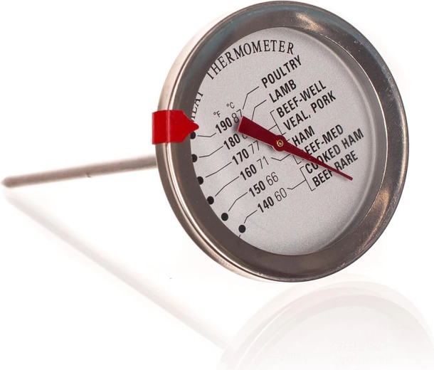 Analoge vleesthermometer met insteeksonde 12,5 cm (60–87 °C)
