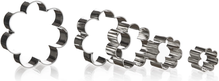 Set bloemvormige uitsteekvormpjes voor koekjes – 5 stuks