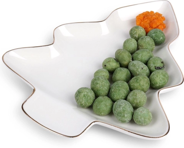 Porseleinen bord in de vorm van een kerstboom 20 × 16,5 cm