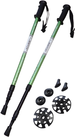Kubisport trekking telescoopstokken met antishock, groen (1 paar)