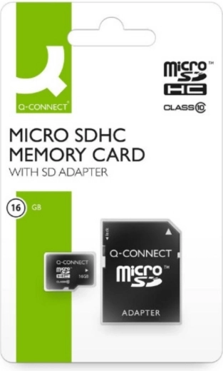 Q-Connect microSDHC-geheugenkaart 16 GB met SD-adapter