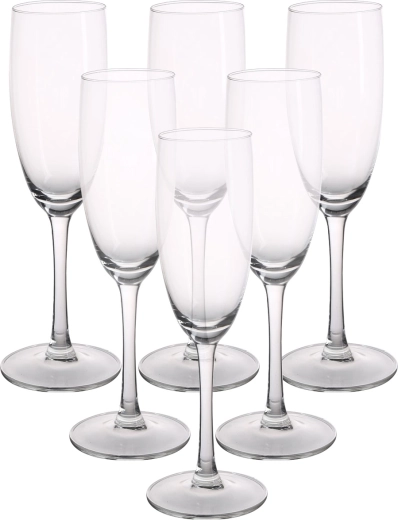 Diamond set van 6 champagneglazen 180 ml