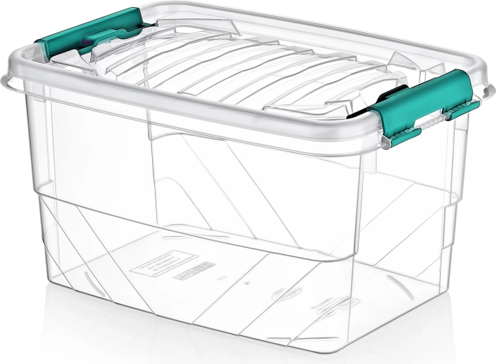 Transparente opbergbox 7 l met deksel en clips