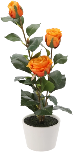 Kunstmatige decoratieve plant theeroos in bloempot 47,5 cm