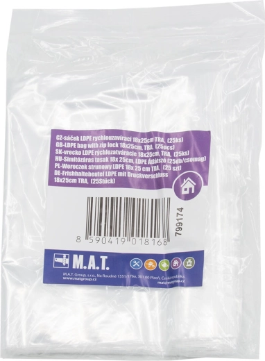 LDPE hersluitbare zakjes 18 × 25 cm, transparant (25 stuks)