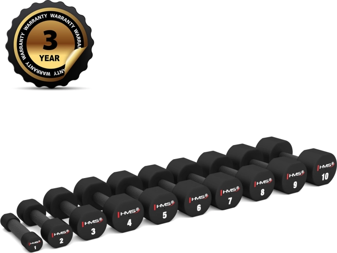 Set polyurethaan dumbbells HMS HPT06 2 × 6 kg