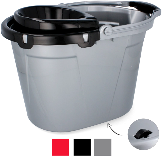 Mopemmer 14 l met wieltjes en uitwringkorf