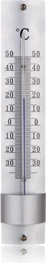 Wandthermometer van metaal 21,5 cm, zilverkleurig