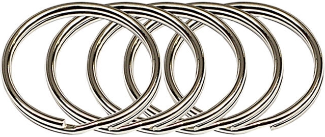 Sleutelhanger ringen 30 mm, vernikkeld (50 stuks)
