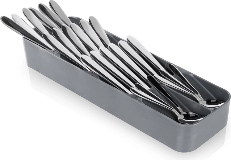 Grijze besteklade-inzet voor in de lade 39 × 11,5 cm